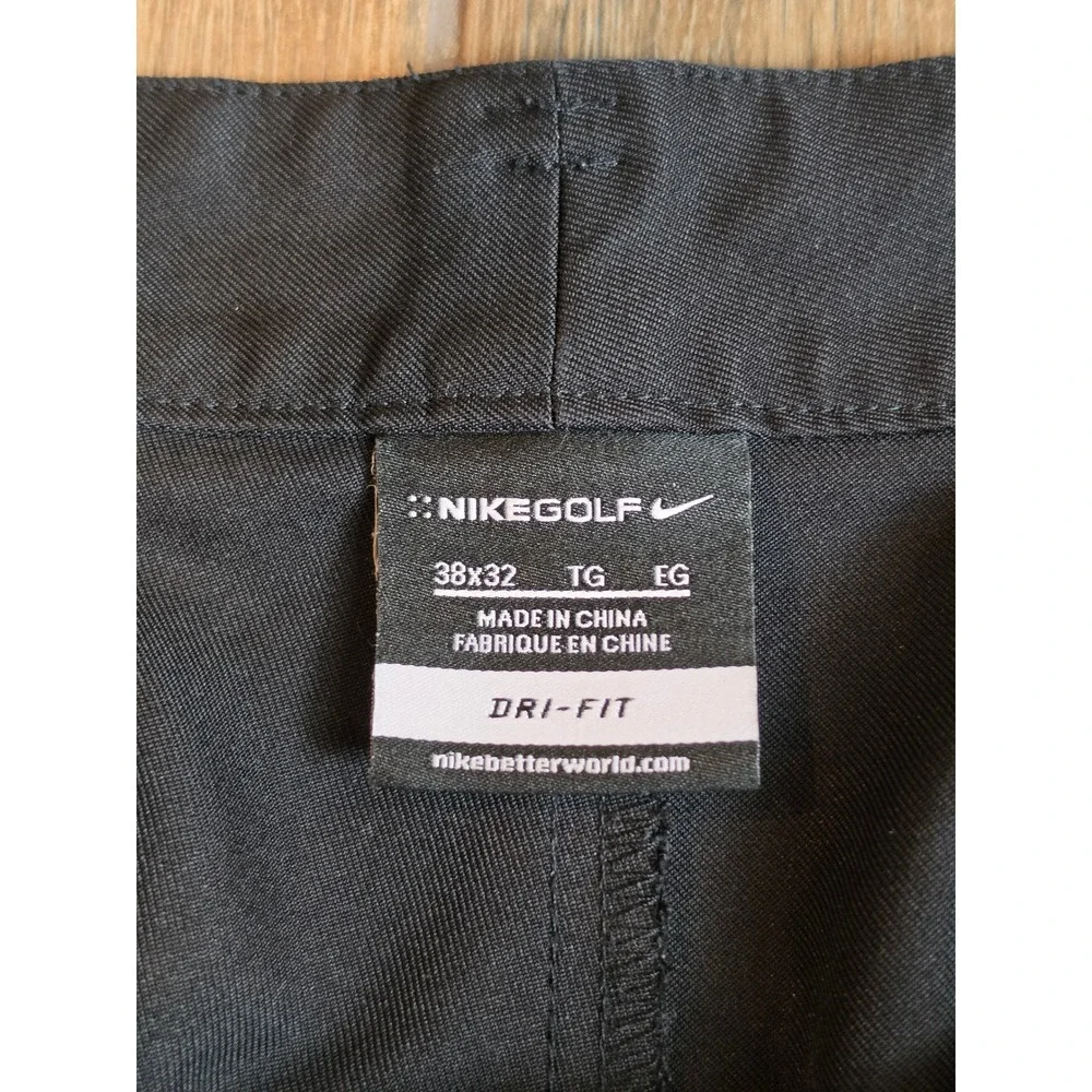 Nike Golf Dri-FIT Mens Black Flat Front Performance Pants 38x32 407193-010